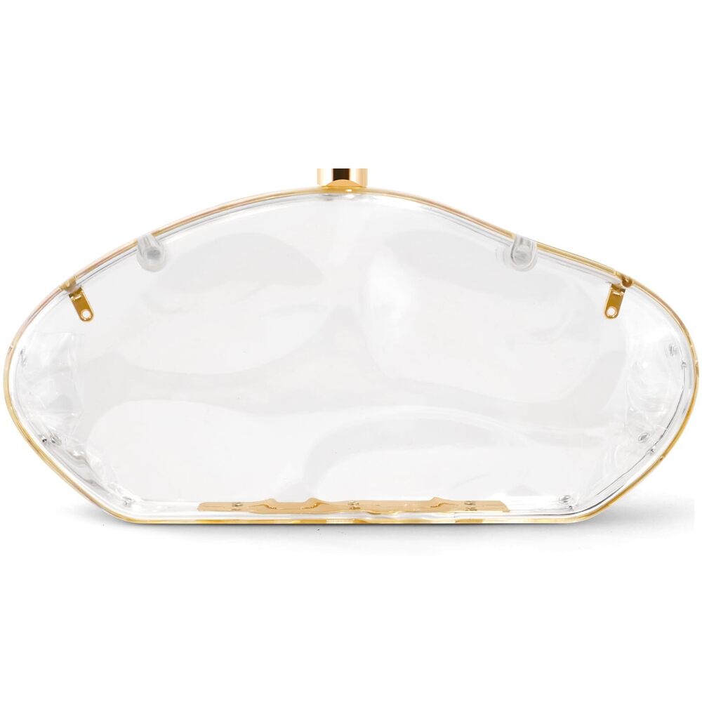 5487 Acrylic Clutch Purse Evening Bag, Irregular Shell Acrylic Purse Box
